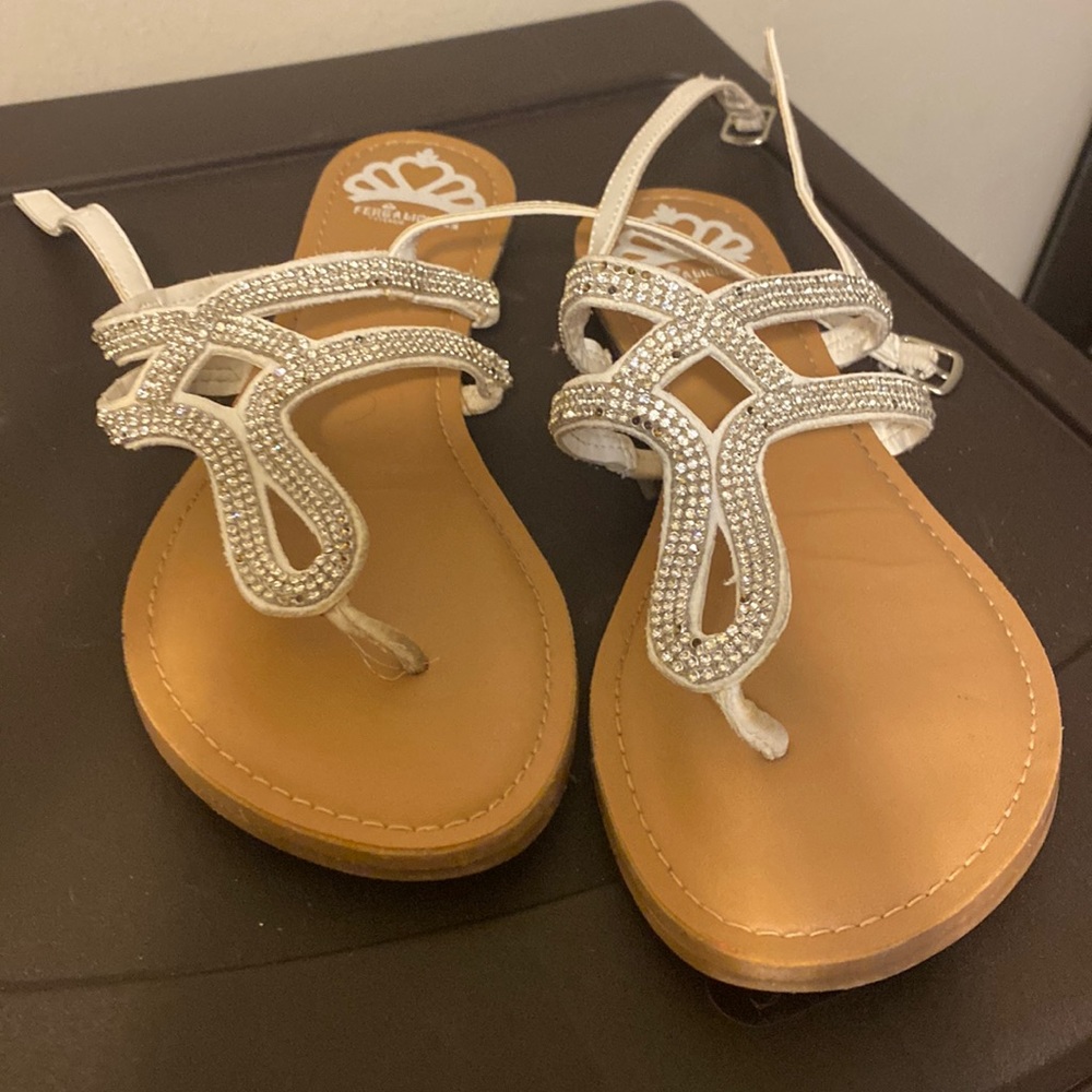 Bedazzled White Sandals